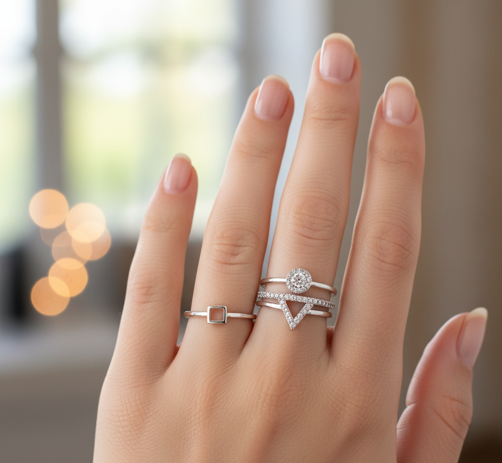 mẫu nhẫn bạc nữ dễ thương