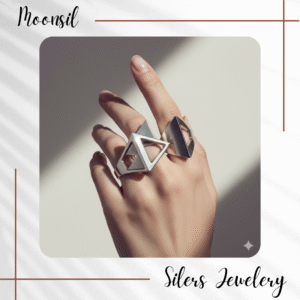 Nhẫn Bạc Hình Học "Kiến Trúc Tương Lai"